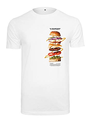 Mister Tee Herren a Burger Tee T-Shirt, White, L