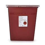 Covidien 8980 SharpSafety Sharps Container Hinged Lid, 8 gal Capacity, Red (Pack of 10)