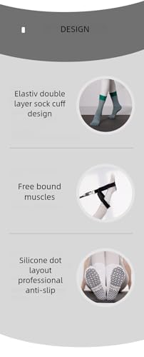Image of Womens Pilates Socks Yoga Socks Non Slip Grip Socks, Ideal for Ballet Barre Dance Barefoot Workout, Athletic Socks