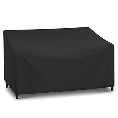 Arcedo Waterproof 2-Seater Loveseat Covers for Patio Furniture, Weatherproof Outdoor Chair Seat Couch Sofa Cover, 54" W x 37" D x 35" H, Black