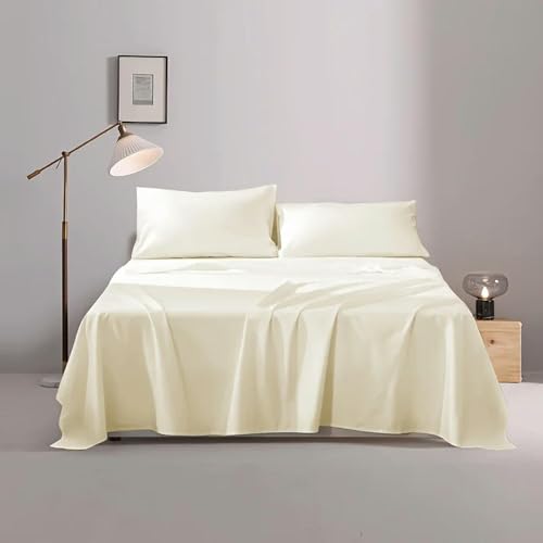 Drap plat uni en coton confortable idéal pour lit King de maison - 4
