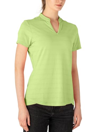 Image of Gopune Women's V Neck Golf Polo Shirts Collarless Short Sleeve Lightweight Quick Dry Tennis Running T-Shirts