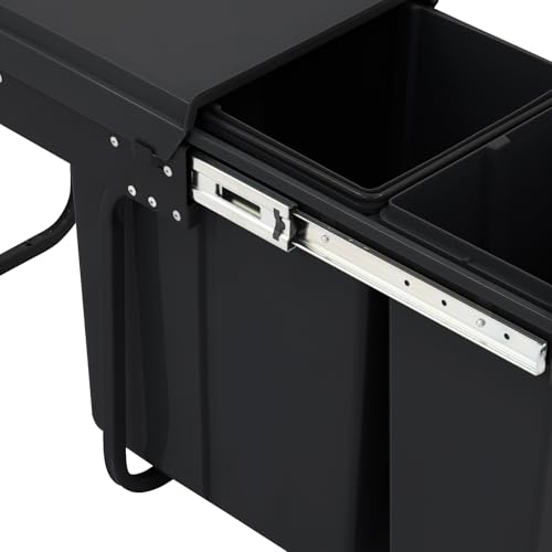 Caneca de basura para gabinete con doble cubeta negro miniatura 6
