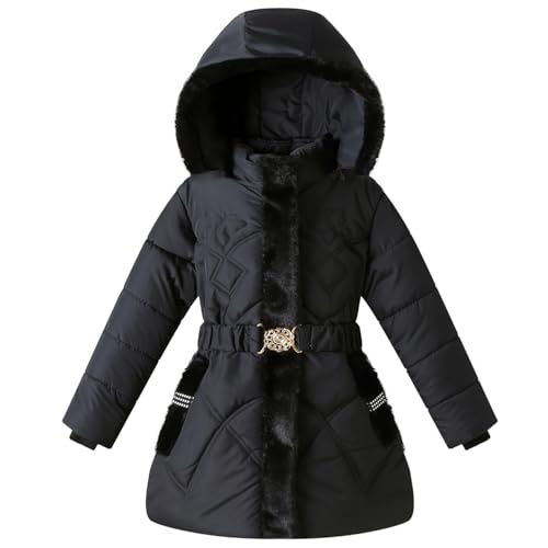 Little Girl Winter Parka Coat Fleece Snow Puffer Jacket Kids Heavyweight Clothes