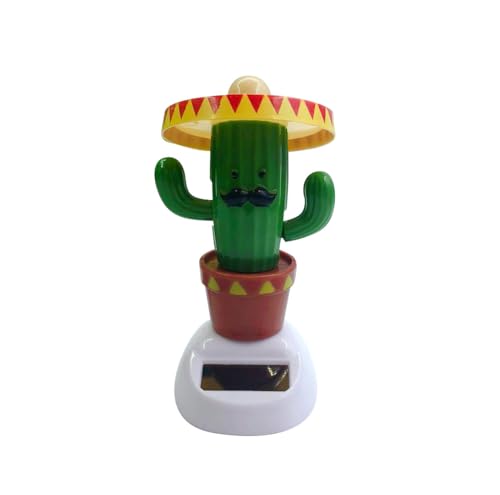 Figurine solaire à tête mobile - Figurine de cactus amusant - Décoration de tableau de bord - Jouet de danse solaire - Jouet de voiture - Hula Girl - Idéal...