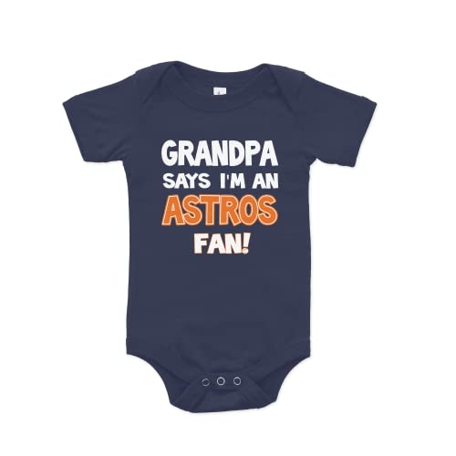 Image of NanyCrafts' Grandpa Says I'm an Astros Fan Baby Bodysuit, Baby Astros Fan