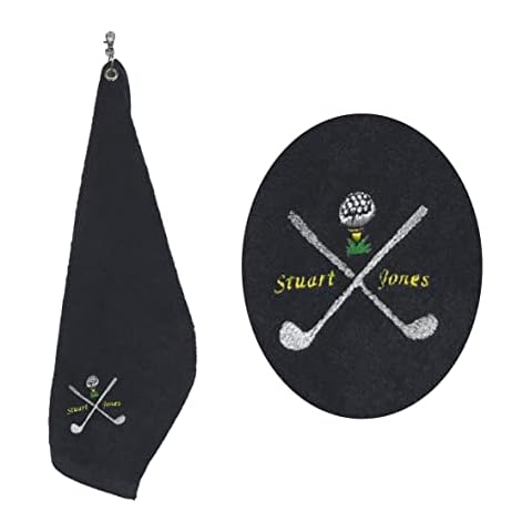 CYDPrinting Personalised Golf Towel with Clip Cover