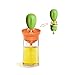 Ayes Collection Flacon Distributeur d'huile d'olive en Verre avec Brosse à Barbecue en Silicone et Compte-Gouttes en Silicone 2 en 1 (Orange)