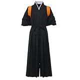 Japanese Samurai Hakama Uniform Traditional Aikido Kendo Martial Arts Anime Costume Orange