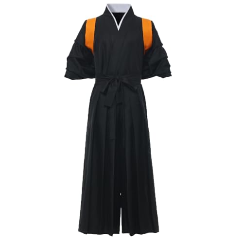 Japanese Samurai Hakama Uniform Traditional Aikido Kendo Martial Arts Anime Costume Orange