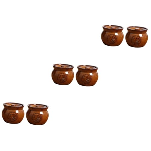 Warmhm 3 Set Tazza da Minestra Pentole Caldaia Succulento Ciotole di Terracotta Tartufo Stufetta Heater Casseruola per Zuppa Pentola da Minestra Pentola in Ceramica per Zuppa 2 Pezzi * 3