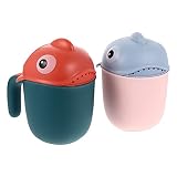 Kisangel 2pcs Shampoo Rinser Bath Rinse Cup Baby Bath Rinser Wash Hair Cup Newborn Bath Shower Washi
