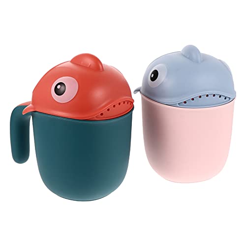 Kisangel 2Pcs Shampoo Rinser Bath Rinse Cup Baby Bath Rinser Wash Hair Cup Newborn Bath Shower Washing Head Pails #TOP25