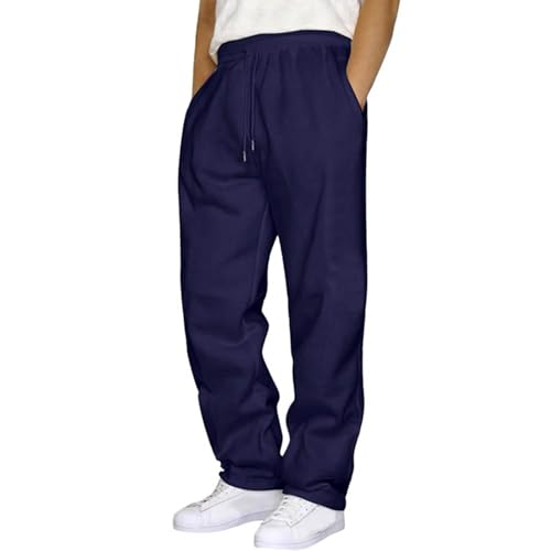Sweat Pants for Mens Elastic Bottom Baggy Jogger Fleece Loose Fit Casual Pants Gym Athletic Sweatpants with Pockets