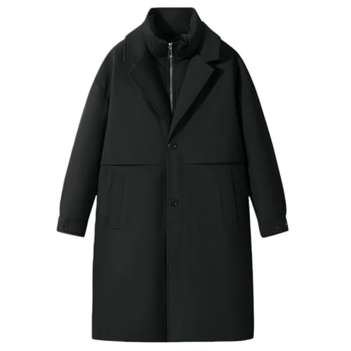 Trench d'hiver pour homme de haute qualité manteau long isolé chic