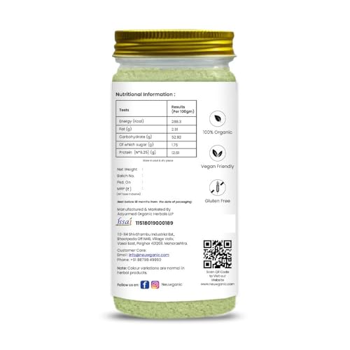 Image of Neuwganic - Organic Tulsi Powder - Holy Basil Powder - India Organic and Usda Organic Certified - Ideal for Making Kadha, Tea & Chutney - 190 Gm Pack of 1