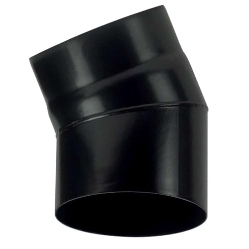 Canna fumaria Curva 30 DN 150 smaltato verniciato 600 gradi per stufa a legna tubo nero acciaio CE Made in Italy