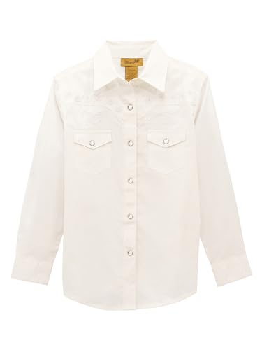Chemise western Wrangler blanche fille S coupe ajustée et respirante