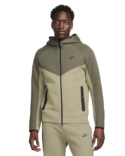 Nike Moletom masculino com capuz e zíper de lã Sportswear Tech Windrunner tamanho - Grande