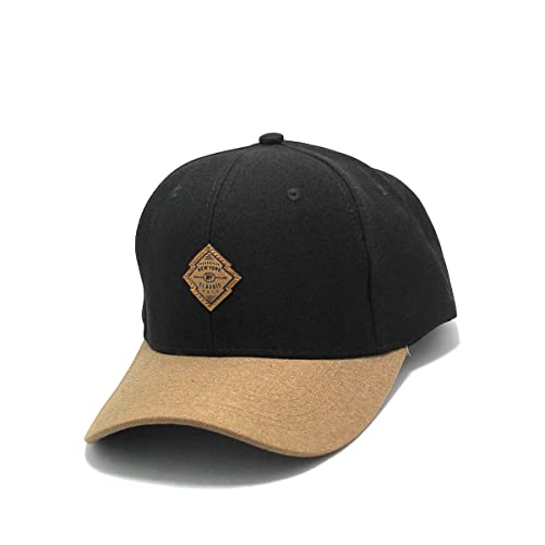 Boné Masculino Dad Hat Strapback Aba Curva Ajustavél (Preto-Marrom)