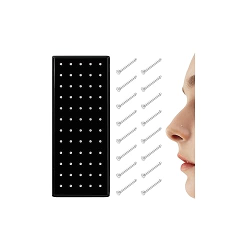 Jstyle 60Pcs Hypoallergenic Stainless Steel Nose Studs for Women Men Sparkly CZ Small 22G Nose Studs Rings Piercing Body Jewelry 1.5mm 2mm 2.5mm