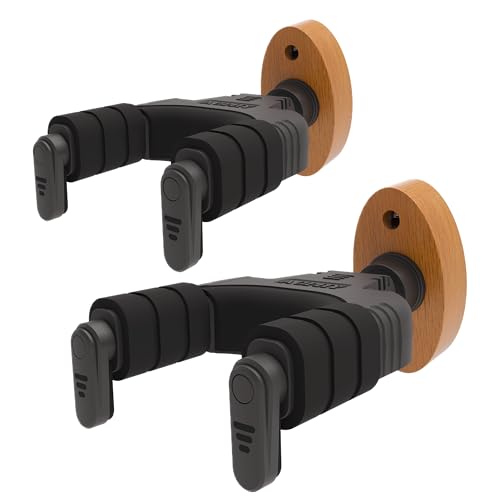 AUPHY Guitar Wall Mount Guitar Hanger with Automatic Lock and Swivel Design for Classical Guitar?Electric Guitar?Acoustic Guitar and Bass etc