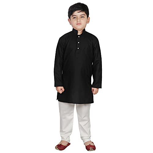 Image of SG YUVRAJ Raw Silk Kurta Set for Boys