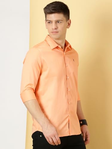 Image of Thomas Scott Men's | Solid | Full Sleeve | Slim Fit | Cotton Blend | Spread Collar | Casual Shirt