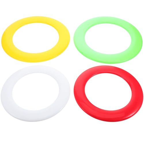 Mikikit Outdoor Toys for Ages 4pcs Lightweight Flying Discs Reusable Hollow for Beach Camping Sports Parties