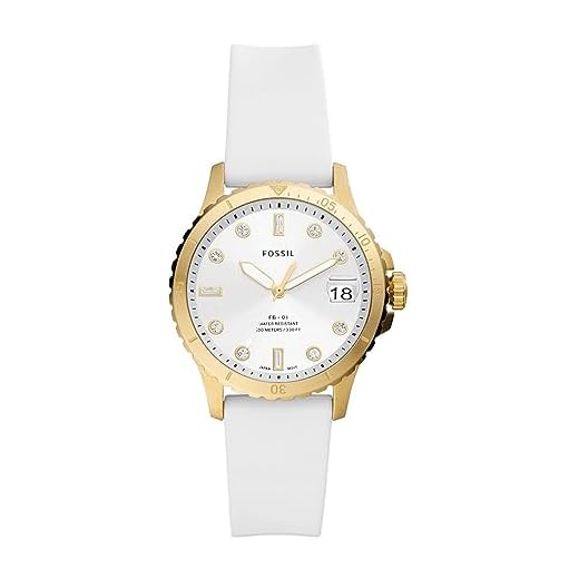 Fossil Reloj para mujer Fb-01 Movimiento cuarzo/3 manecillas Fecha 36mm con correa de silicona ES5286