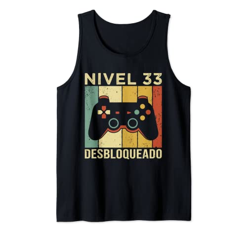 Gaming Videojugador Mando Cumpleaño 33 Aniversario Gaming Camiseta sin Mangas