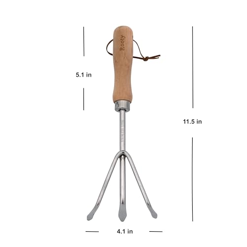 Set de herramientas de jardinería Rooty 3 piezas acero inoxidable miniatura 4