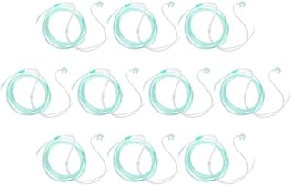 Dealmed Adult Standard Nasal Cannula – Straight with 7 ft (2.1m), Soft Green, Cannula Nasal Tubing for Oxygen, Highly Visible, Kink Resistant, Lightweight Tubing (10 Pack)