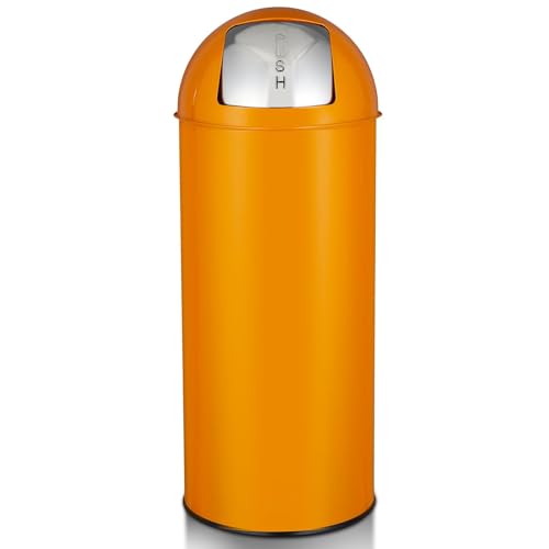 Image of 65L /17 Gallon Heavy Duty Stainless Steel Tall Commercial /Kitchen Trash Can, Round Open Top Waste Bin for Indoor and Outdoor, Durable Garbage Bin for Home Office Restaurant (TC04)