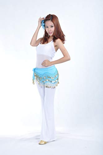 Chiffon Dangling Gold Coins Belly Dance Hip Skirt Scarf Belt4