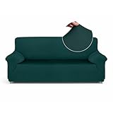 TEXTIL HOME Housse de Canapé Extensible 3 Places avec Accoudoirs TEIDE – Housse CanapéRevêtement Élastique Universelle pour Canapé (180 240 cm), Couleur Vert émeraude