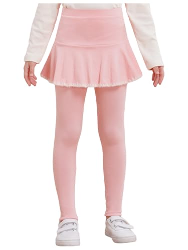 Girls Soft Leggings Ruffle Tutu Skirt Pants Toddlers Kids Warm Footless Uniform Culottes School Pantskirt