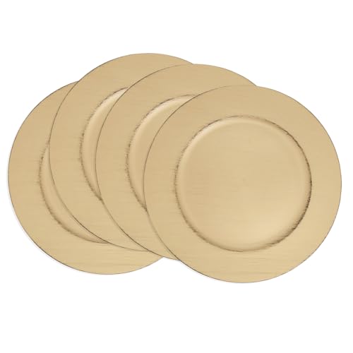 Fennco Styles Modern Brushed Charger Plates 13