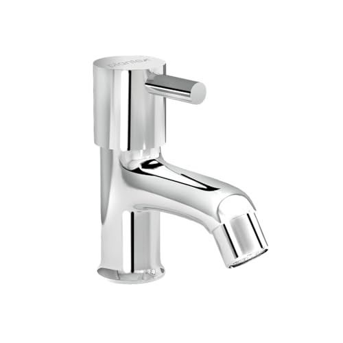 Image of Plantex Brass Spindle Pillar Tap for Wash Basin with Water Saving Aerator /Tabletop Wash Basin tap /Bathroom Tap-(MKS-1273-Chrome)