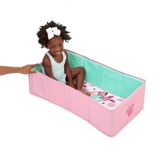 Bright Starts Disney Baby Minnie Mouse TuckAway Travel Tub, Converts Shower to Bathtub, Folds to Store, Easy to Clean, Portable Baby Bathtub for...