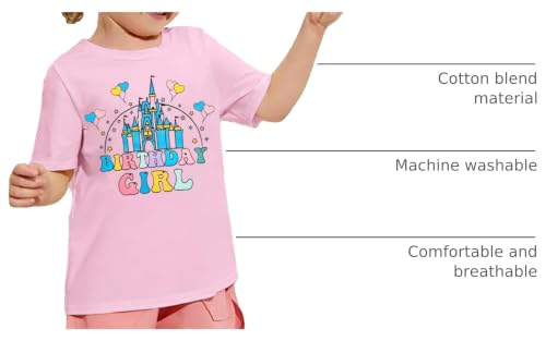 Image of Birthday Girl Shirt Magical Castle Tshirt Birthday Shirts for Kids Funny Birthday Party Gift Tees Cute Graphic Tops