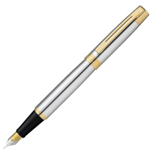 SHEAFFER シェーファー 万年筆 F 細字 300 ブラッシュトクロームGT N0932740 正規輸入品