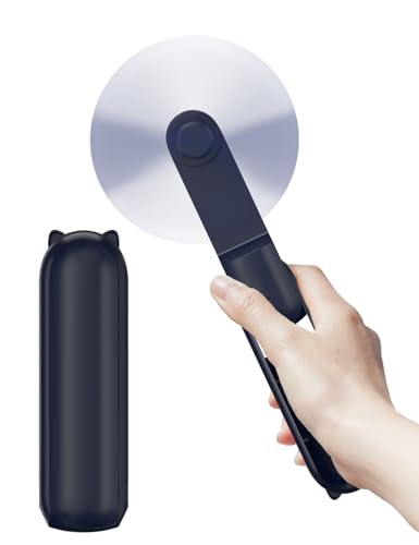 LETSCOL Ventilador de mano portátil, mini ventilador de bolsillo, ventilador de escritorio personal plegable con banco de energía, ventilador recargable por USB para maquillaje, hogar, viajes al aire