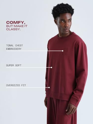 Image of CAVA Men's Everywear Oversized Sweatshirt for Men | Cozy Soft Terry Pullover, Casual Loungewear Top, Relaxed Fit for Layering, Home, Travel & Street Style