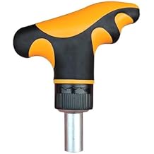T Handle Ratcheting Driver 1/4 Ratcheting Bit Driver T Handle with 1/4inch Magnetic Extension Socket Drill Bit Holder