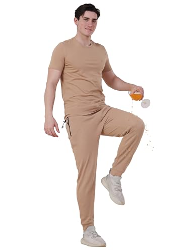 Image of TURMS Men's Travel Edition Track Pants, Odor Control & Breathable, Running & Gym Sports Joggers, Night Pants for Mens