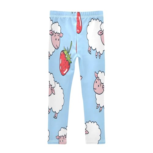 Bolaz Toddler Girls Leggings Printed Yoga Pants Leggings Sheep Eating Strawberries for Kids2