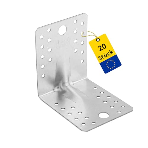DMX - Winkelverbinder 105x105x90 - Schwerlastwinkel 20 Stück - Winkel Metall mit Sicke - Lochwinkel - Bauwinkel - Holzverbinder - Balkenwinkel - Eckwinkel - Möbelverbinder - Montagewinkel KP DMX - Winkelverbinder 105x105x90 - Schwerlastwinkel 20 Stück - Winkel Metall mit Sicke - Lochwinkel - Bauwinkel - Holzverbinder - Balkenwinkel - Eckwinkel - Möbelverbinder - Montagewinkel KP