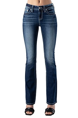 Miss Me Women's Mid-Rise American Horseshoe Embellished Bootcut Jeans2