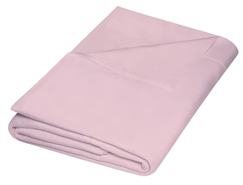 ZPECC King Flat Sheets Only Pink 1 Pack, Color-Coded Hem Threads